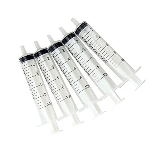 Karlling 10ml Plastic Syringe without Needle, 5 Pack – for Liquid Measuring, Pet Oral Dosing, Resin & Epoxy Crafts, Jello Shots, Precise 0.5ml Markings